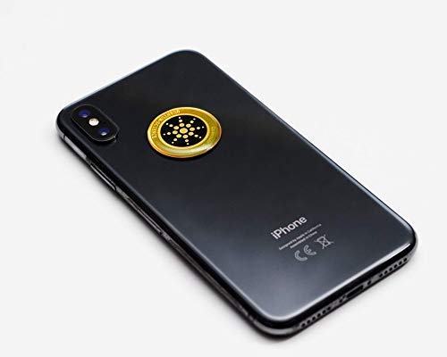 Quantum Shield - Armonizador adhesivo (0,5 x 7 cm, negro/dorado), protección contra la radiación EMF para tablet, smartphone, portátil