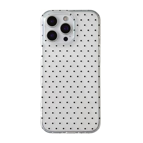 Coque pour iPhone 16 Pro Max esthétique à pois pour style féminin