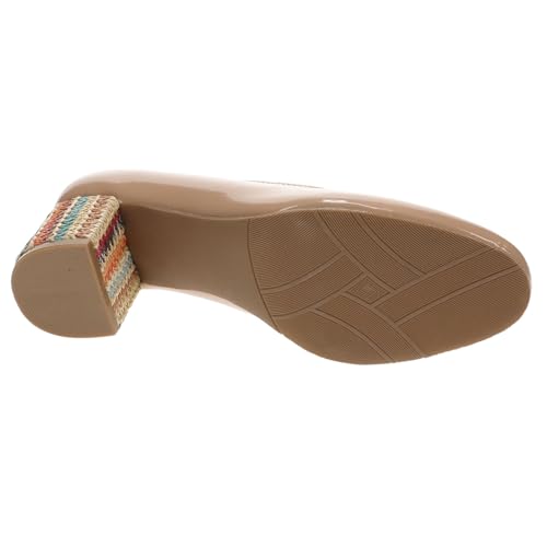 Masseys Daphne Women's Pump, 12 C/D US, Latte-Multi-Patent3