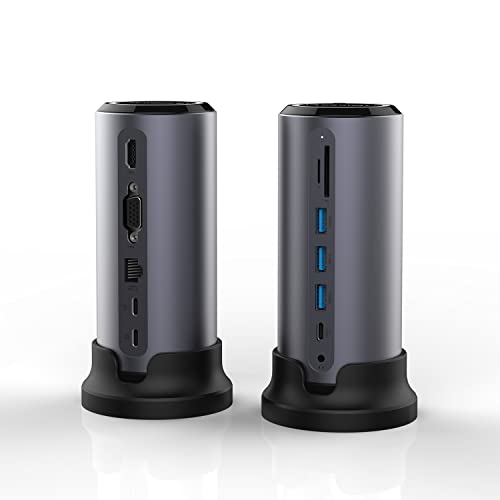 Station d'accueil USB C, Adaptateur Macbook Pro HDMI 4K @ 60Hz USB C 3.0, RJ45 Gigabit Ethernet Cover