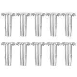 TEMPNAP Kit 10 Pezzi Inserti in Ferro per Gambe di Sedie e Fasciatoio Denti sulla Testa, Connessione Affidabile e Versatile per Ruote di Mobili Argento
