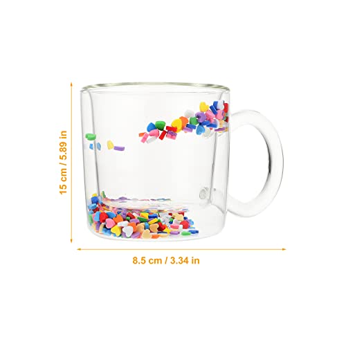 Luxshiny Taza de Café de Cristal Tazas de Vidrio Claro de Cristal de Champán de Doble Pared con Asa Y Rápida Y Tazas de… - Imagen 3