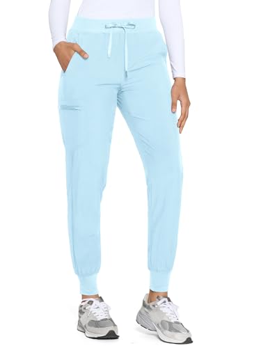 Image of COZYFIT Womens Scrub Pants - Soft Stretch Yoga Style with 5 Pockets, Slim Fit Jogger Scrubs Pants for Women