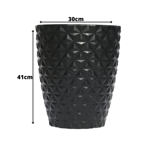 Vaso Polietileno Para Plantas Jardim Coluna Redonda Diamante N2 (Preto)