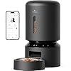 Petlibro automatic cat feeder 5g wifi automatic dog feeder with freshness preservation 5l timed cat feeder with low food sensor up to 10 meals per day granary pet feeder for cats black  urban country home decor
