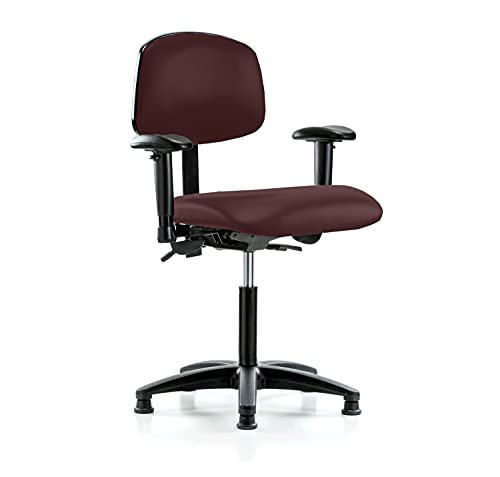 Image of Perch Task Chair with Glides, Medium Bench Height 20 inch-27 inch, Burgundy Vinyl