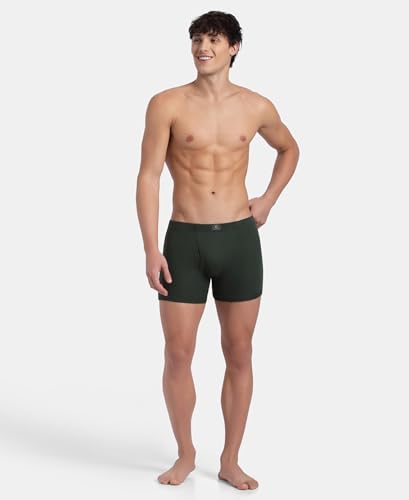 Image of Jockey 8008 Men Super Combed Cotton Rib Solid Boxer Brief with Ultrasoft and Durable Waistband (Pack of 2)
