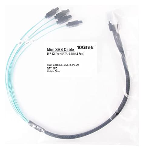 Cable Artemisia Mini SAS 36pin SFF-8087 a 4 SATA 7pin 0.5 m miniatura 3