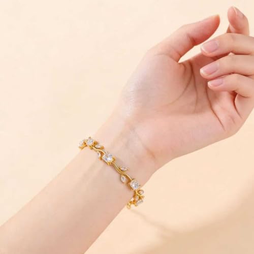 Image of Tulip Bracelet for Women & Girls | Adjustable Stainless Steel Floral Design | Minimalist Trendy Hand Bracelet for Daily, Party & Office Styling