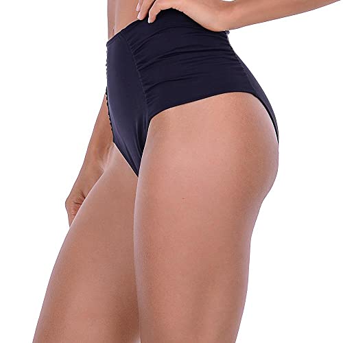 Calcinha de Biquíni Hot Pants Franzido Preto Summer Soul (M)