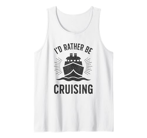 I'd Rather Be Cruising Funny Vacation Travel Camiseta sin Mangas