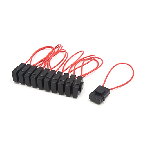 Kit de 11 porte-fusibles à lame 32V 30A fil en ligne rouge et noir pour connecteurs de véhicule