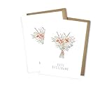WBdesignz 2er-Set Genesungskarte Karte Gute Besserung Blumenstrauß Mohn Pastel - Genesung Karte Gesundheit Besserungswünsche mit Umschlägen DIN A6 (2er-Set)