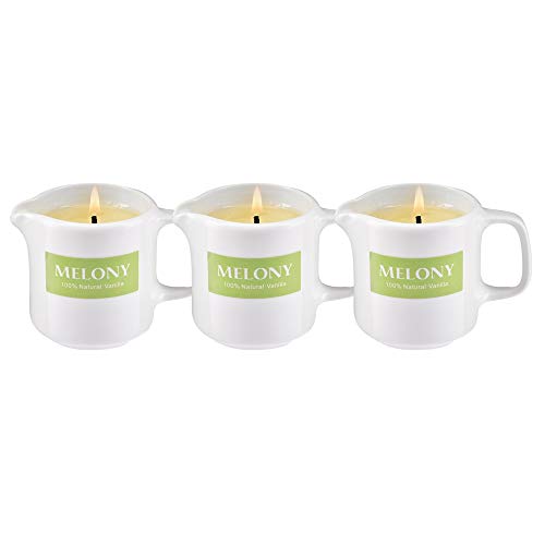 MELONY Vanilla Massage Candle Oil Set Body Essential Oils Skin Care, Edible Natural Soy Lecithins, 3 pcs