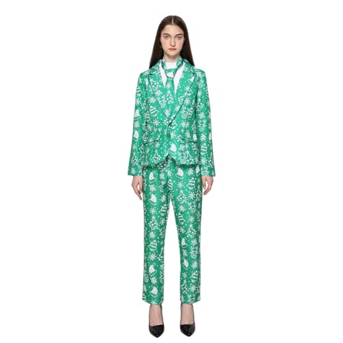 EraSpooky Womens Ugly Christmas Suits Adult Slim Fit Xmas Theme Party Blazer Costume Multicoloured