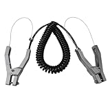 Ground Cable Clamp, 16.4ft Coiled Grounding Cable, Aluminum Alloy Anti Static Grounding Clamp, 3 Copper Nails, Clamps 23mm, for Gas Station Oil Depot Tank Chemical Plant