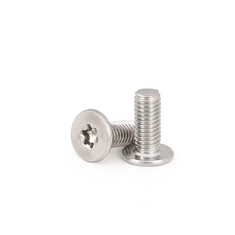 TSIOHKBS 10pcs/lot M1.6 M2 M2.5 M3 M4 M5 M6 M8 304 Stainless Steel CM Six-Lobe Thin Low Flat Wafer Head Screw Bolt (60mm X10pcs,M5)