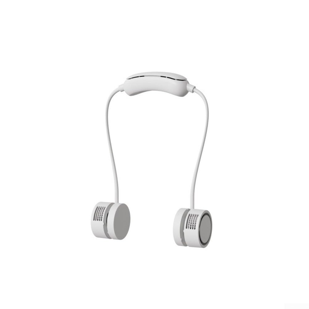 Ventilateur de cou portable pour refroidissement réglable à 360°, 3 réglages et batterie 1600 mAh pour les voyages en plein air d'été, refroidisseur d'air personnel mains libres en vert