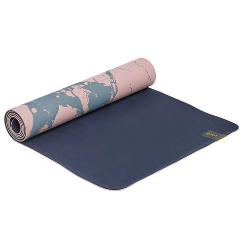 Lole Premium Marble Yoga Mat with 2-in-1 Strap Non Slip Excercise Mat for Yoga, Pilates, Stretching, Floor & Fitness Workouts | Pink | PVC FREE | Latex Free