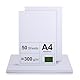 A4 Kartonpapier 300g/m² – 50 Blatt Dickes Papier für Drucker – Premium Drucker Papier Weiß – Unbedrucktes Papier für Basteln, Präsentationen, Grußkarten – Weißes Papier A4 Druckerpapier