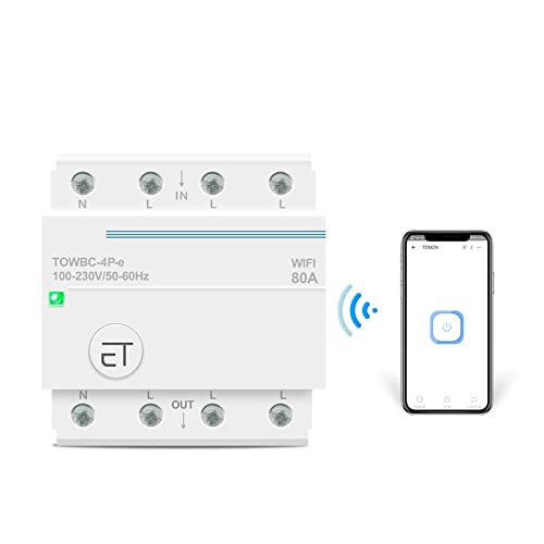 Energimätare 3 Fas 80A Din Rail WIFI Strömbrytare Smart Switch Fjärrkontroll med APP För Smart Home Timer Strömförbrukning Monitor för batteriövervakning