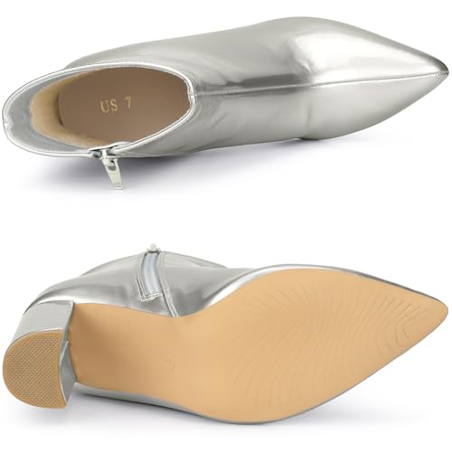 Bottines à talon carré et bout pointu avec fermeture éclair pratique - 5