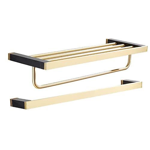 Porte-serviettes de bain en marbre et support mural brossé élégant