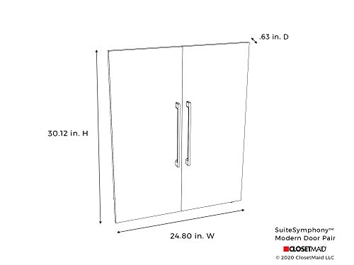Image of ClosetMaid SuiteSymphony Wood Closet 25-Inch Door Set Pair, Add On Accessory, Modern Style, for Storage, Clothes, Natural Gray /Satin Nickel