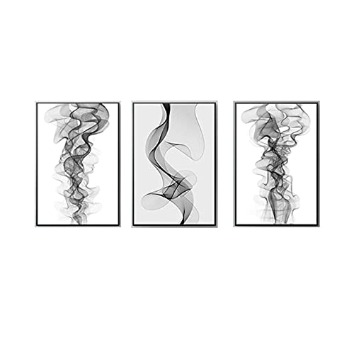 Peinture canevas abstraite art mural minimaliste haut contraste lot de 3