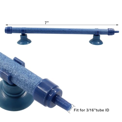 Image of 2 Pieces Blue 7 Inch Air Stone Bar | Fish Tank Air Pump, Aquarium Bubble Wall, Bubble Release Diffuser, Aquarium Air Bubble Tube