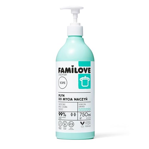 YOPE FAMILOVE Natürliches Spülmittel | 99% natürliche Inhaltsstoffe | 750ml