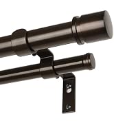 Double Curtain Rod 66 to 120 Inch, HOTOZON 1 Inch Heavy Duty Curtain Rods for Windows, Telescopin...