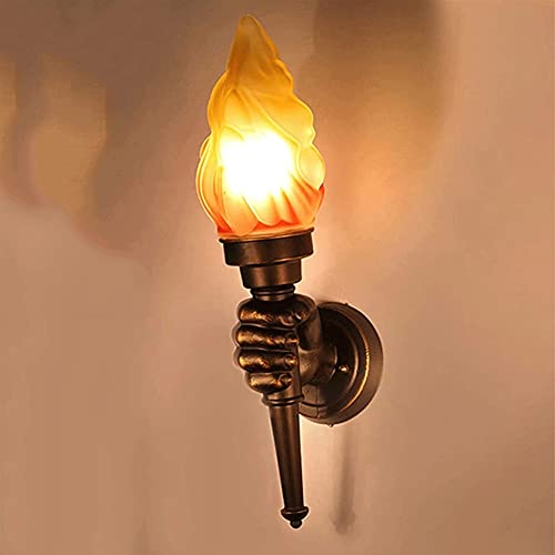 Lampada da parete con paralume in vetro effetto fiamma, per decorazione di interni, torcia a LED, faretto da parete per portico, corridoio, giardino, cortile, corridoio, illuminazione orientamento a