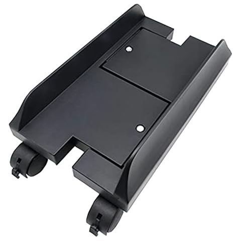 CPU Stand Mobile Desktop Tower Computer Floor Stand Rolling Caster Wheels Adjustable Width Universal PC Computer Holder Cart with 4 Caster Wheels (Black) Cover