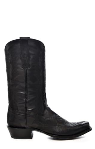 CORRAL MEN'S BLACK EMBROIDERY NARROW SQ. TOE, LEATHER SOLE, COWHIDE LEATHER, WESTERN BOOTS, A45452