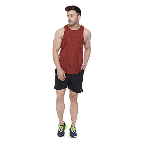 Image of CHKOKKO Men Polyester Printed Gym Co-Ord Sets Sleeveless Tank Top With Shorts