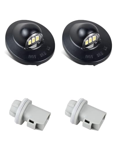 HERCOO LED License Plate Light Tag Lights Rear Lamp Socket Assembly Compatible with Ford F150 F250 F350 Super Duty Ranger Explorer Bronco Expedition Excursion, 6000K White