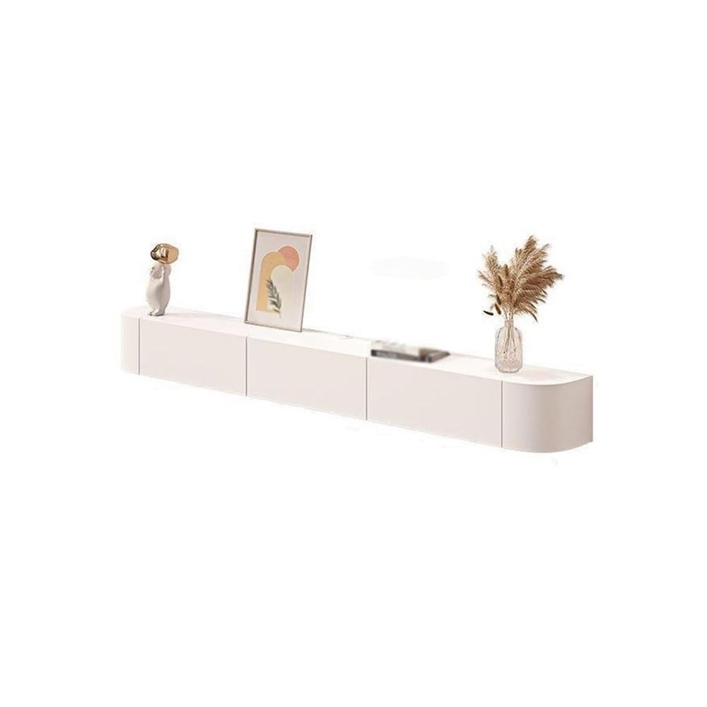 DFGHNBVC Console Suspended Minimalist Tv Cabinet - Floating Unit Entertainment Center Media Console Entertainment,White-Large