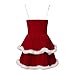 Women's Sexy Christmas Lingerie Set Santa Lace Up Velvet Xmax Sexy Babydoll Fuzzy Cosplay Soft Naughty Comfort Sleepwear Red,XL