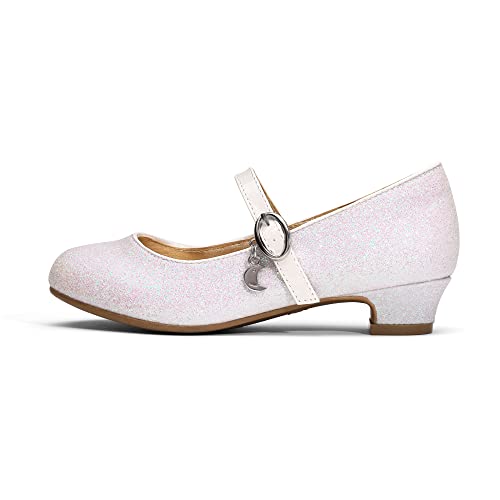 DREAM PAIRS Girls Mary Jane Low Heel Princess Flower Wedding Party Pump Dress Shoes3