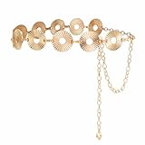 YooAi Chian Belt for Women Fashion Boho Metal Waist Body Chain Circle Link Belt Gold 105