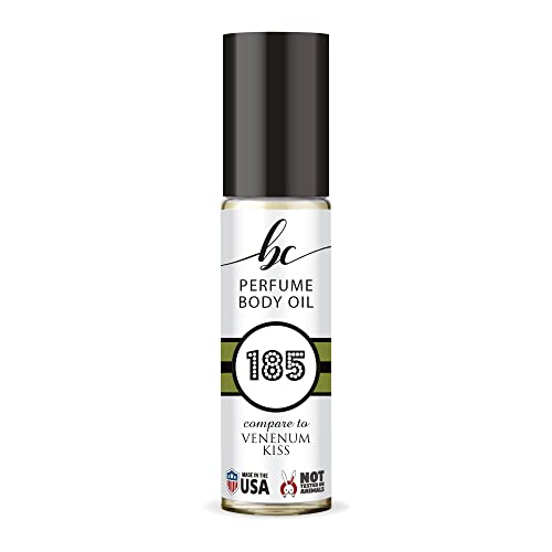 BIOCURA BC Perfume 185 Inspired by Venenum Kiss For Women & Men Replica Fragrance Body Oil Dupes Alcohol-Free Sample Travel Size Concentrated Long Lasting Roll-On 0.3 Fl Oz/10ml