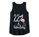 Mujer Regalo de 22 cumpleaños para ella de 22 años de edad, traje de flamenco Camiseta sin Mangas