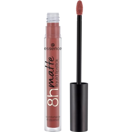 essence 8h matte liquid lipstick, Nr. 16, Braun, langanhaltend, mattierend, schnelltrocknend, matt, vegan, ölfrei, ohne Konservierungsstoffe, ohne Parabene, 1er Pack (2.5ml)