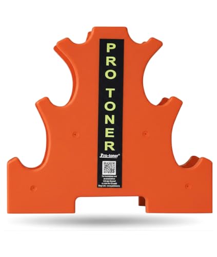 Image of Protoner PVC Dumbbell Rack for 3 Pairs, 20 kg Weight Capacity (Orange)
