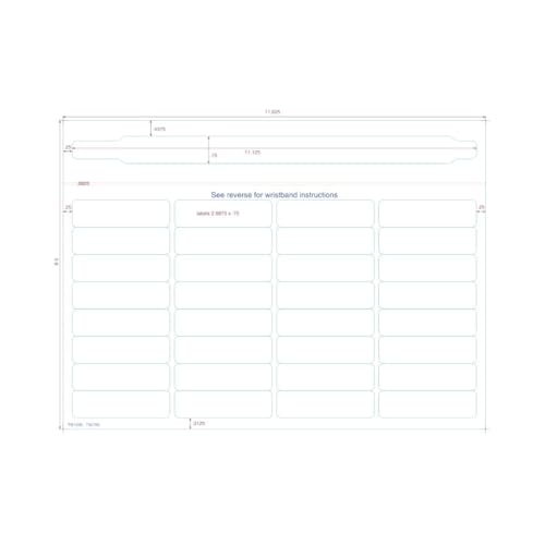 Laser Wristband, 8-1/2" x 11-5/8", Sheet,1000,Box,PB1206