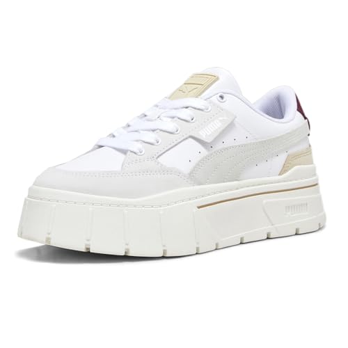 PUMA Womens Mayze Stack Luxe Platform Sneakers Shoes Casual - White2
