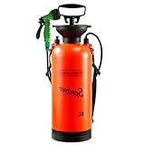Pulverizador neumático manual portátil multifuncional para jardín, utilizado principalmente en agricultura y horticultura.