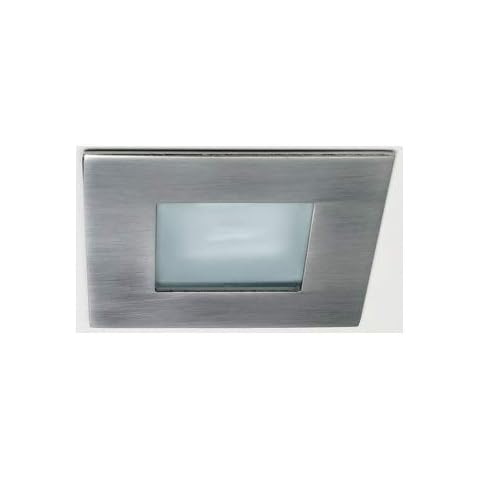LED recessed Downlight Spot Shaky Square Nickel sat. Frosted Glass 7.3x7.3cm G4 rustproof Cover