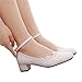 Imagen de EXKURPOO Zapatos de Novia para Mujeres Zapatos De Tacón De Plataforma De 3 Cm con Encaje Blanco For Mujer